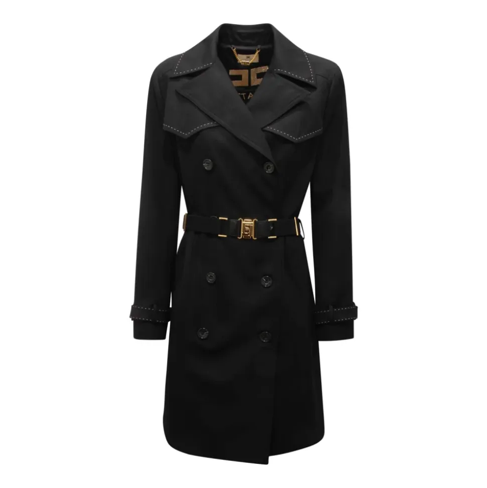 Trench-coat croisé en laine