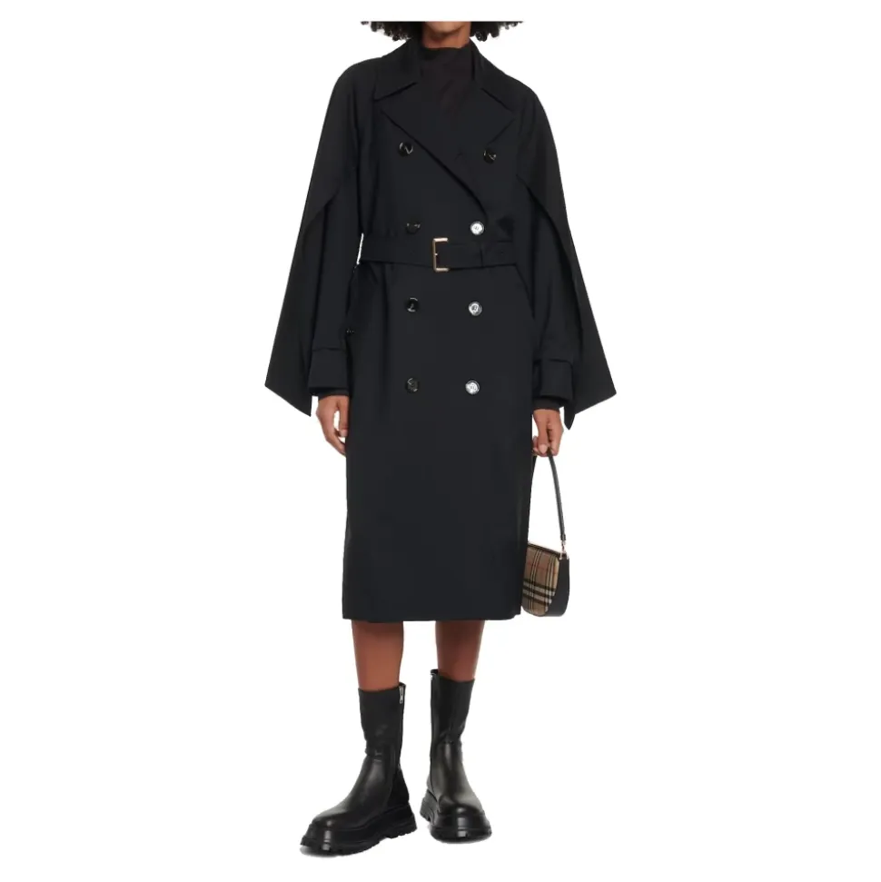 Trench-coat en mélange de laine