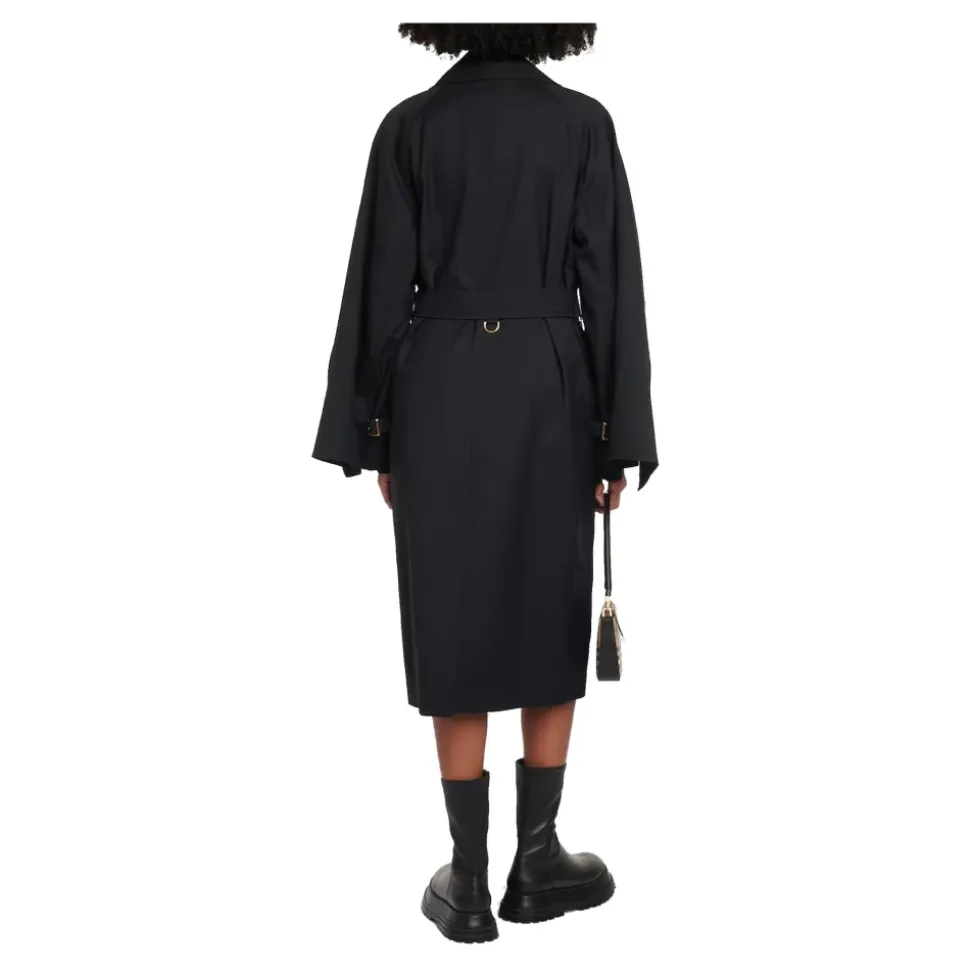 Trench-coat en mélange de laine