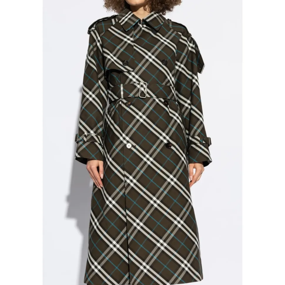 Trench-coat à motif à carreaux