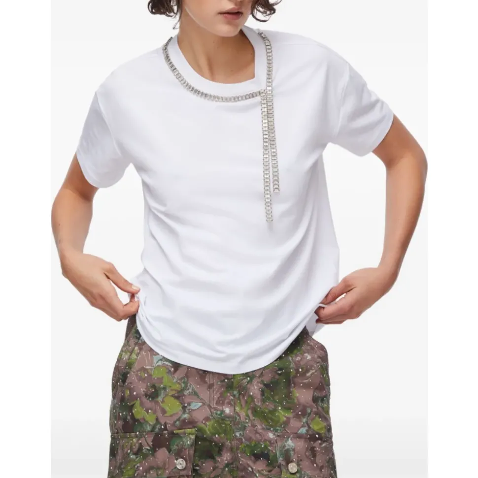 T-Shirt avec Perles et Strass
