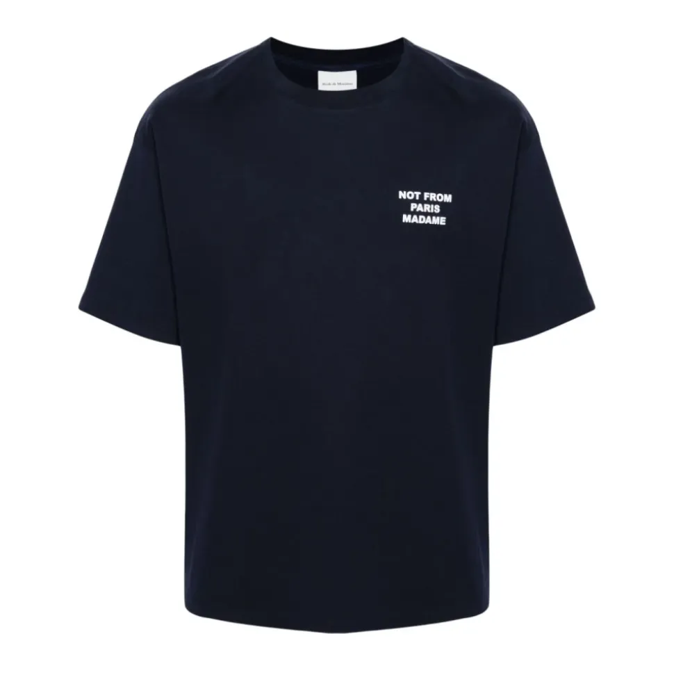 T-shirt bleu marine avec logo imprimé