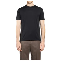 T-shirt col rond en lyocell et coton