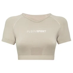 T-shirt court sans coutures à col en V
