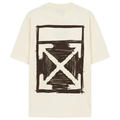T-shirt crème confortable avec graphique minimaliste