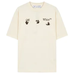 T-shirt crème confortable avec graphique minimaliste