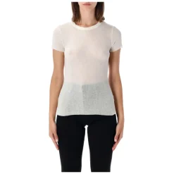 T-shirt côtelée à manches courtes