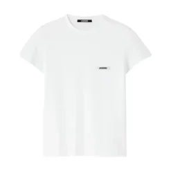 T-Shirt en Coton Blanc Gros Grain