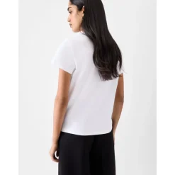 T-Shirt en Coton Blanc Gros Grain