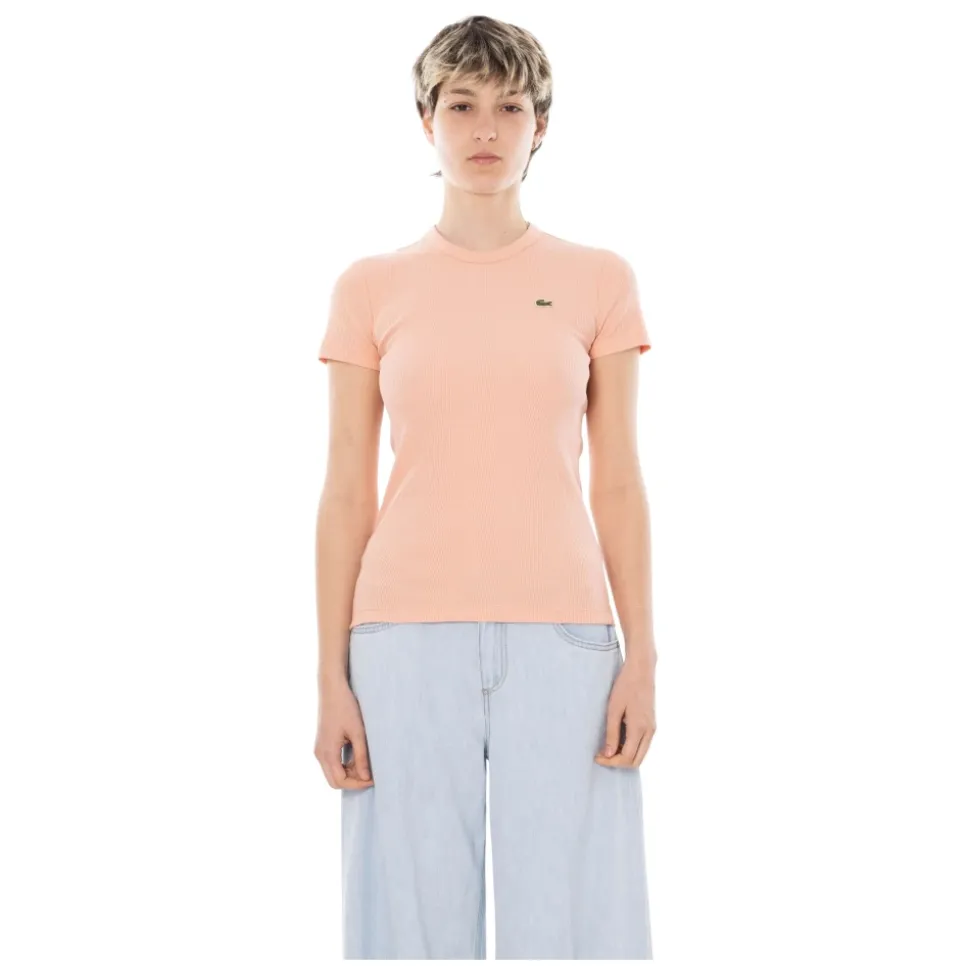 T-shirt en coton côtelé coupe slim
