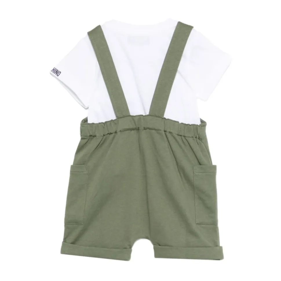 T-shirt en coton et salopette en chambray