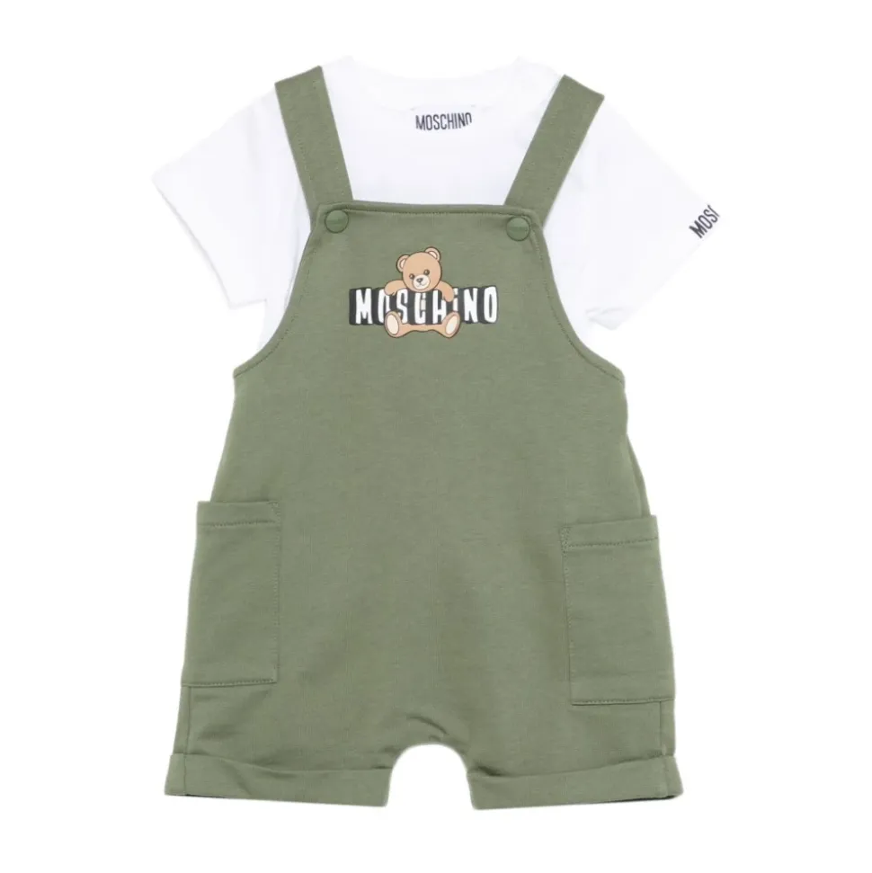T-shirt en coton et salopette en chambray