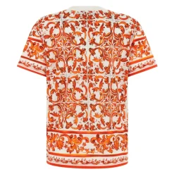 T-shirt en coton imprimé Majolica