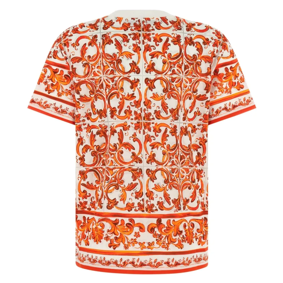 T-shirt en coton imprimé Majolica