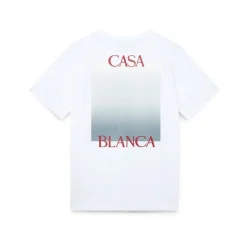 T-shirt imprimé carré dégradé blanc