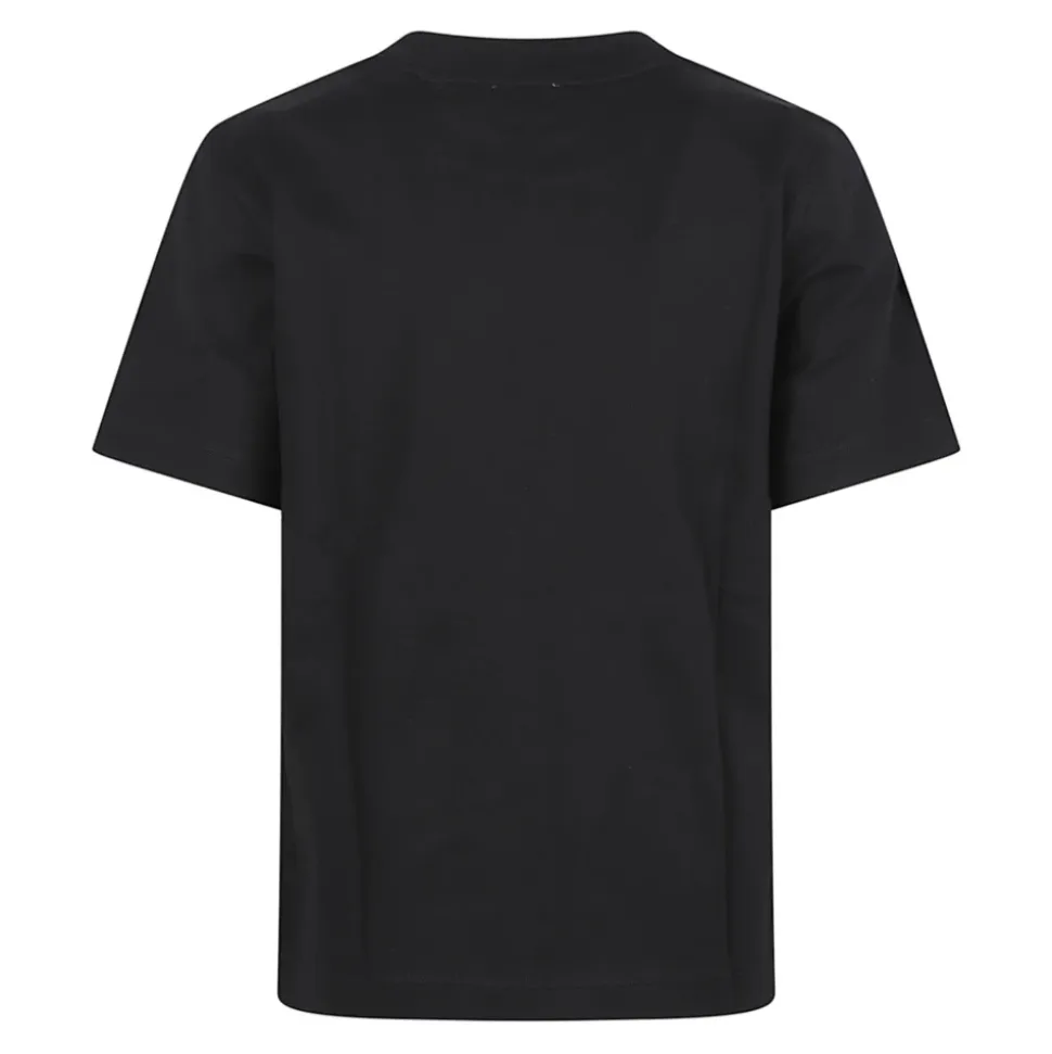 T-shirt à logo brodé et bordure à carreaux