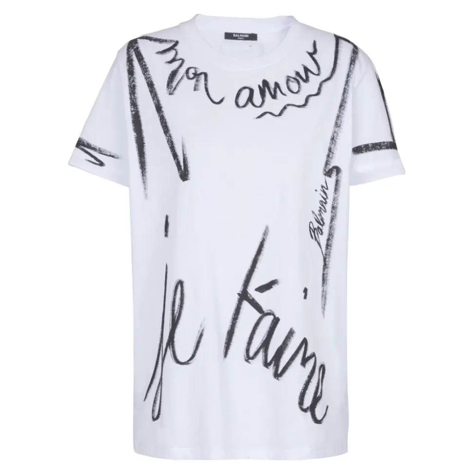 T-shirt à manches courtes imprimé « Je t'aime »