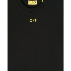 T-shirt Noir avec Logo Imprimé et Col Rond