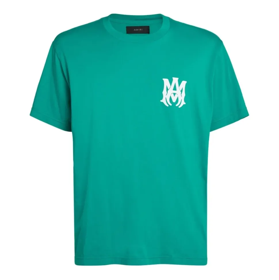 T-shirt Vert à Logo 3D - Col Rond