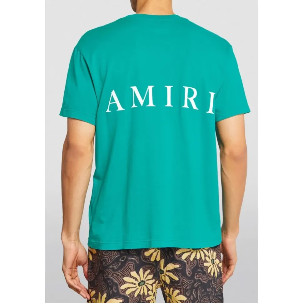 T-shirt Vert à Logo 3D - Col Rond