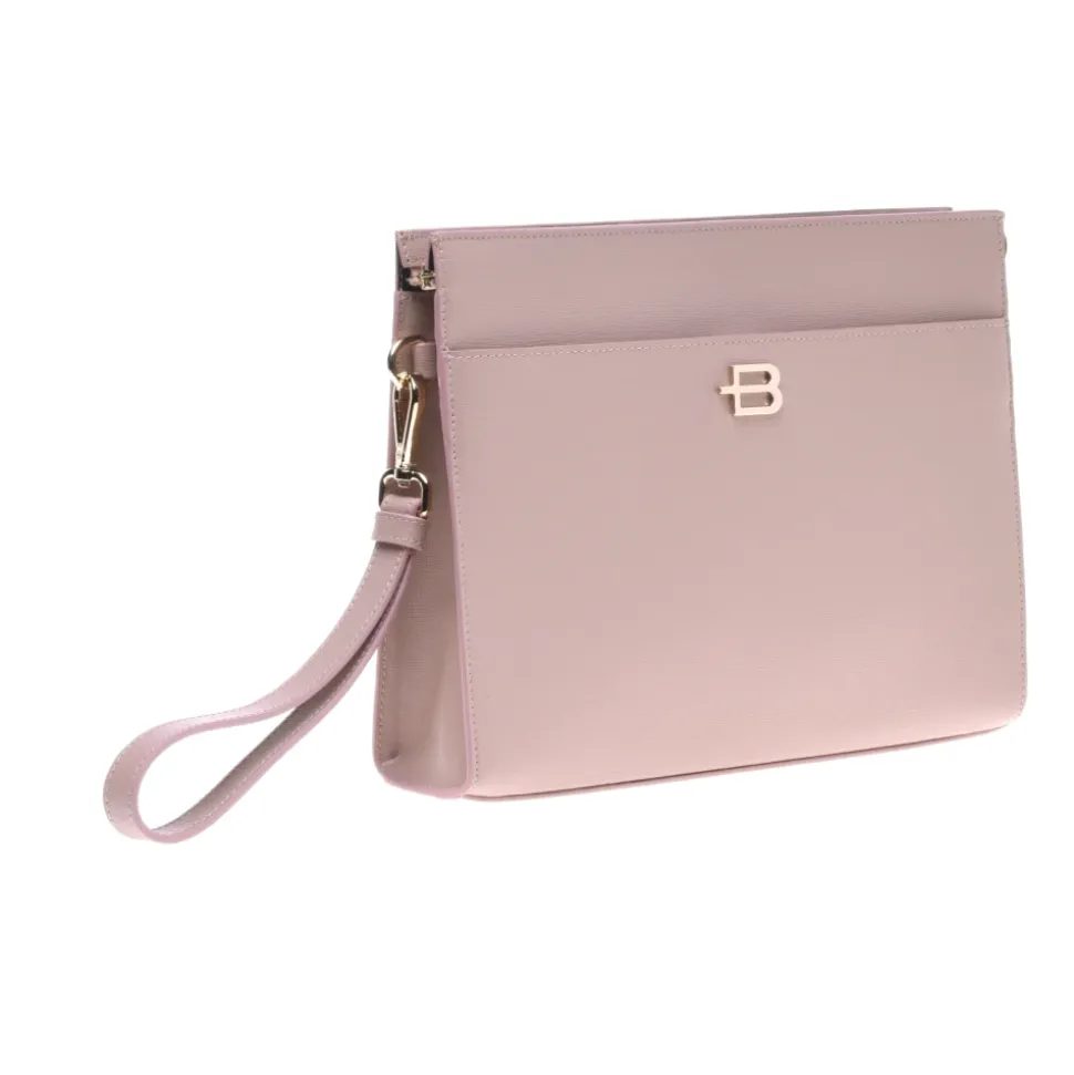 Unisex nude saffiano clutch bag