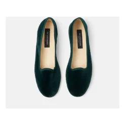 Valentina Slippers en Velours Vert