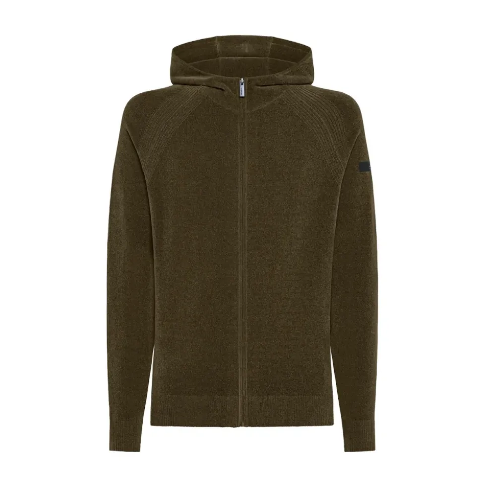 Velvet Hood Zip Knit