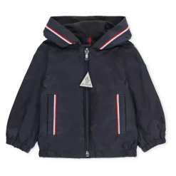 Veste Bleue pour Bébé avec Capuche et Fermeture Éclair