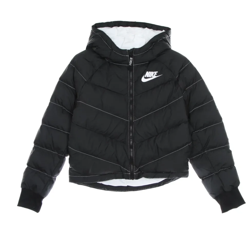 Veste à capuche en synthétique Noir/Blanc