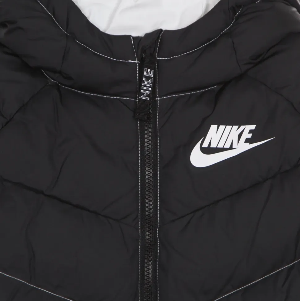 Veste à capuche en synthétique Noir/Blanc