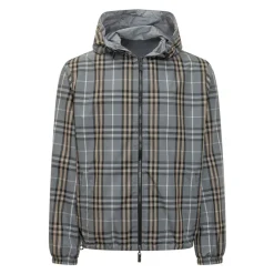 Veste à capuche réversible à carreaux