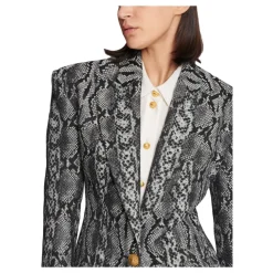 Veste Croisée à 2 Boutons en Jacquard Peau de Serpent
