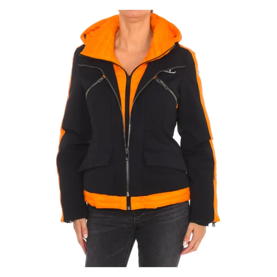 Veste de ski avec capuche à col montant