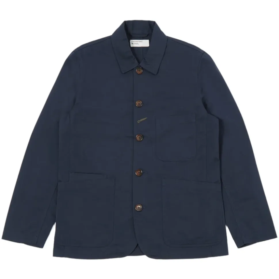 Veste de Travail Classique en Twill Bleu Marine