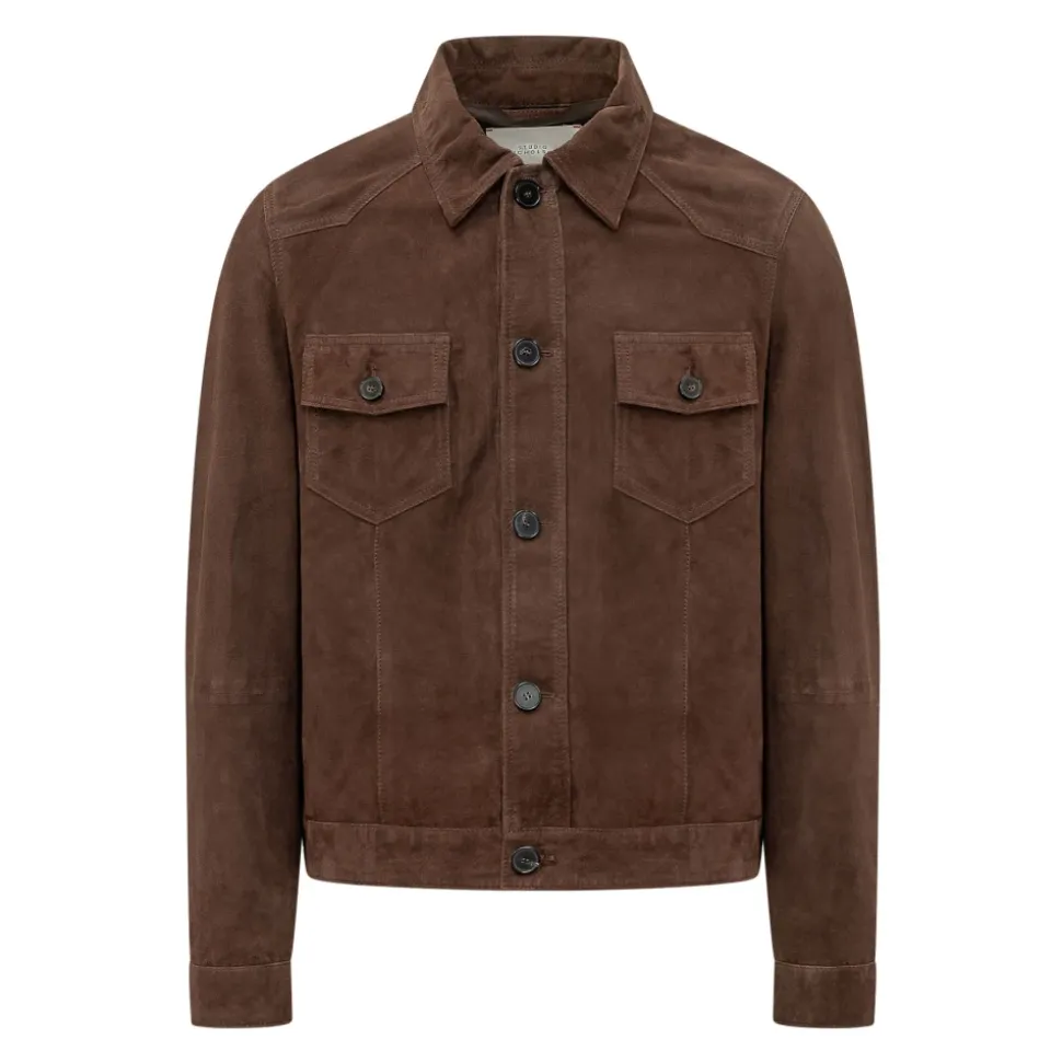 Veste en cuir avec poches