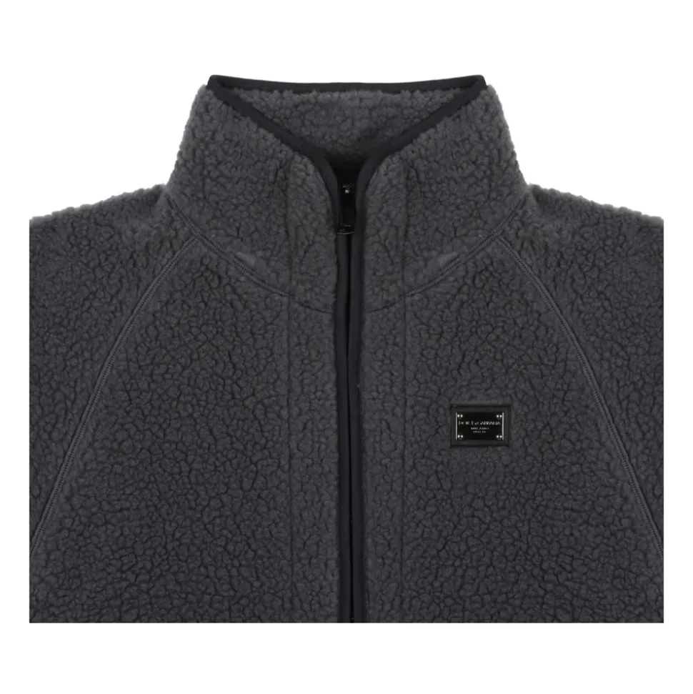 Veste en Fausse Fourrure Anthracite