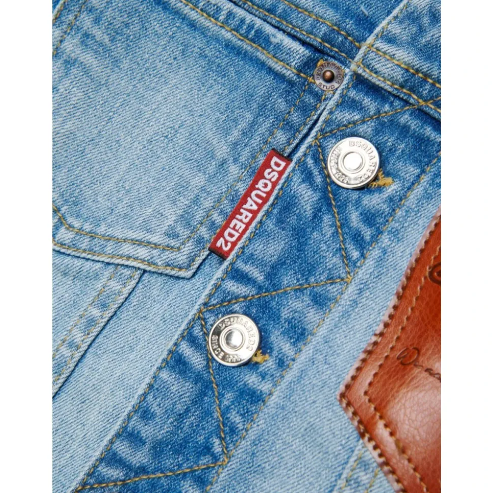 Veste en jean avec logo imprimé