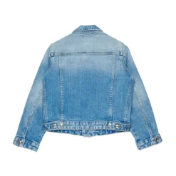 Veste en jean avec logo imprimé