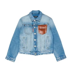 Veste en jean avec logo imprimé