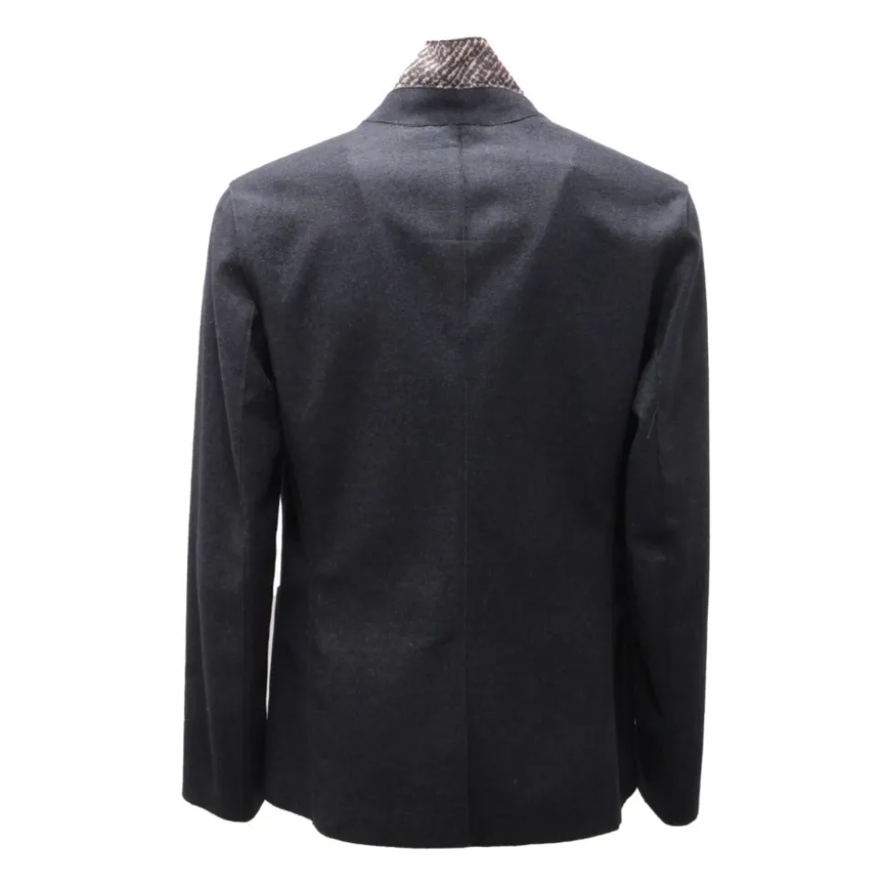 Veste en mélange de laine stretch bleu marine