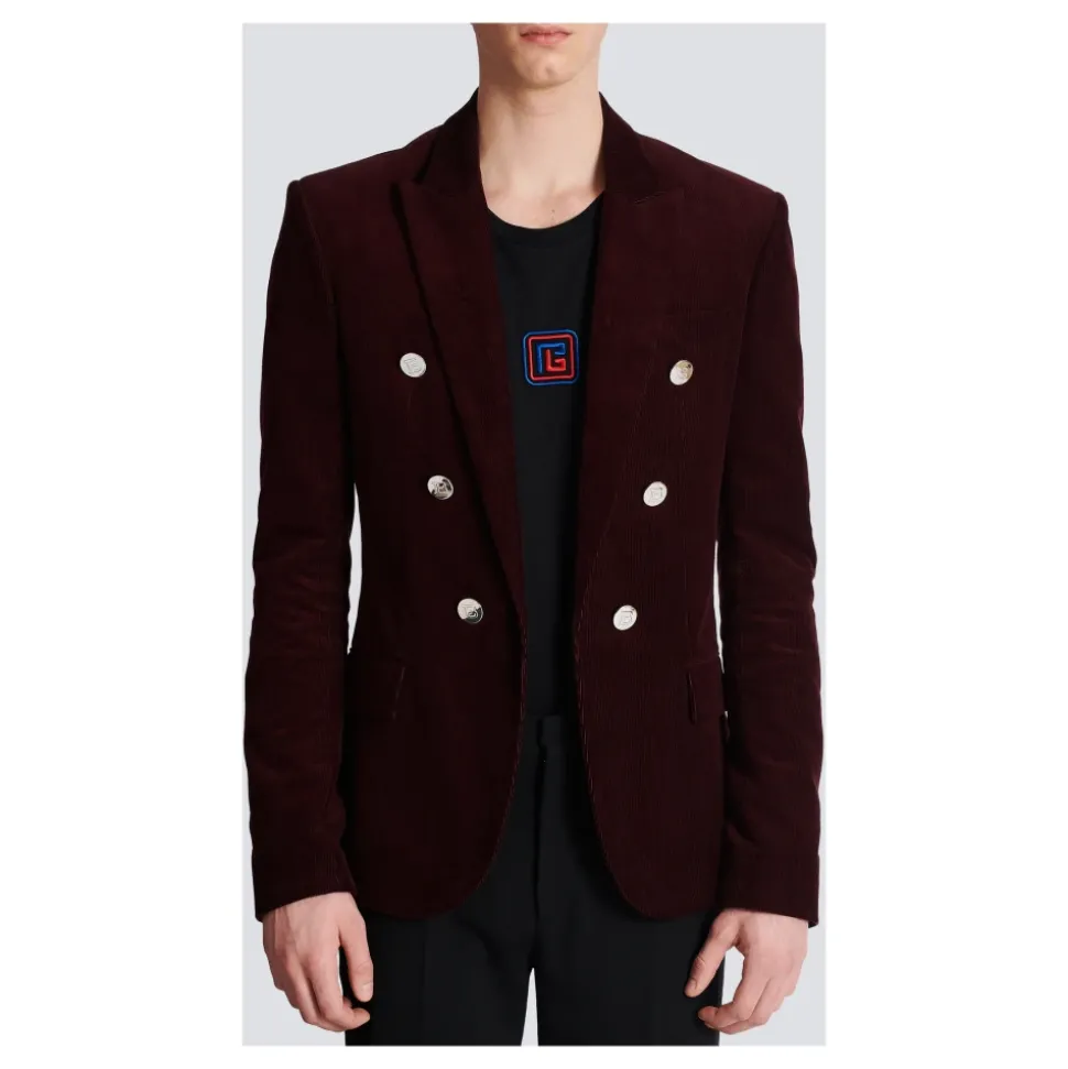 Veste en velours à 6 boutons