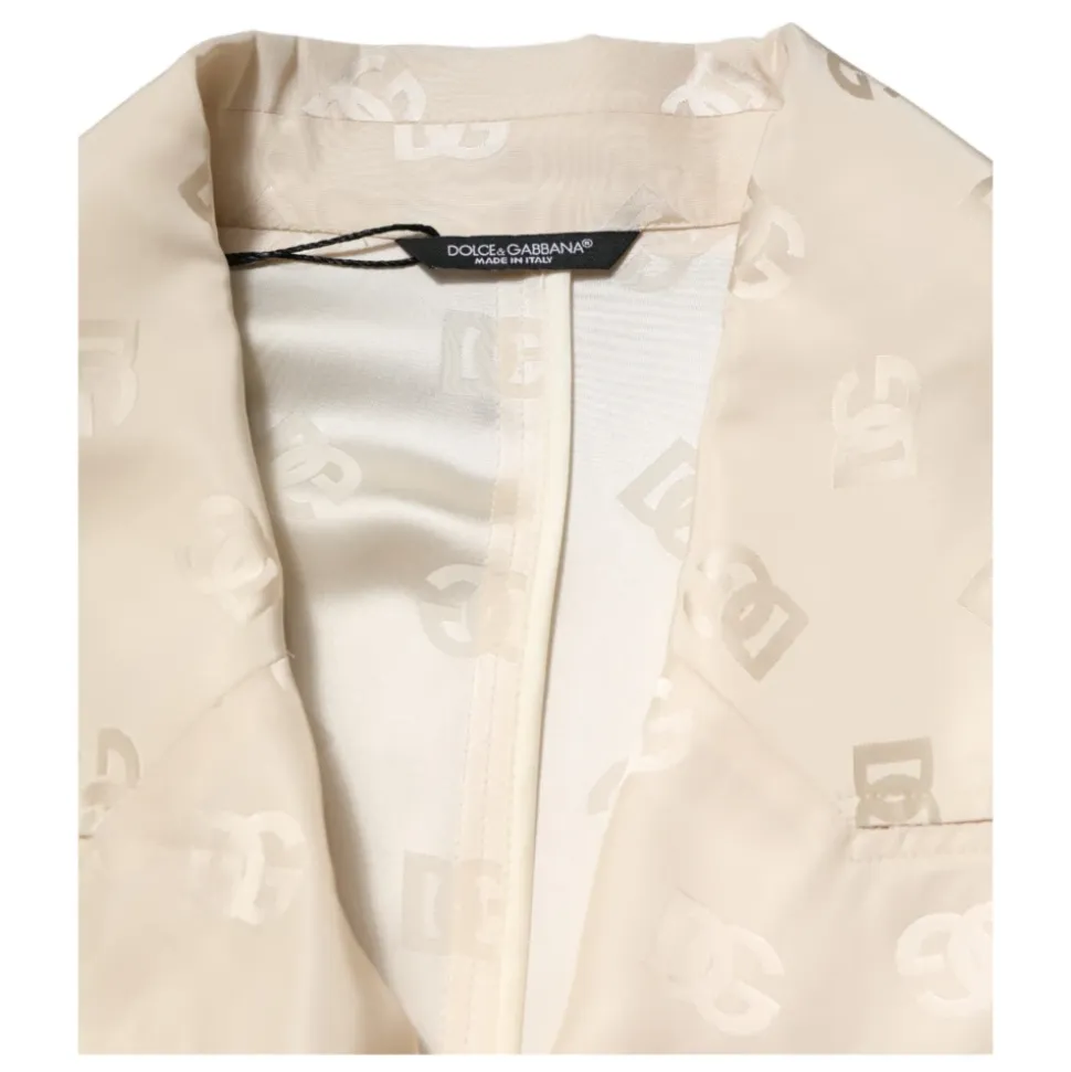 Veste Manteau Beige avec Monogramme