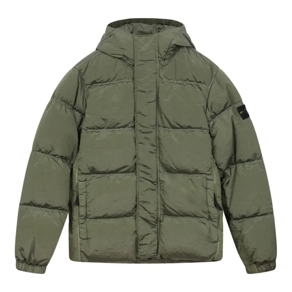 Veste matelassée sauge avec capuche