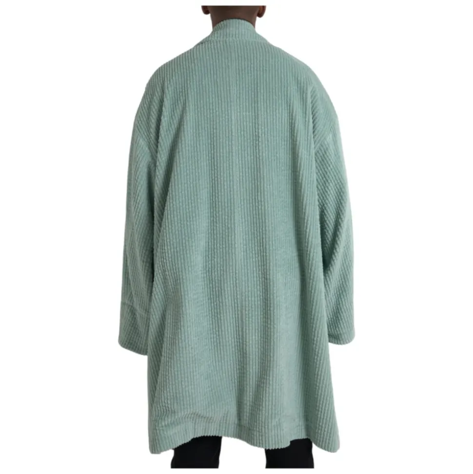 Veste Trench Coat en Velours Bleu