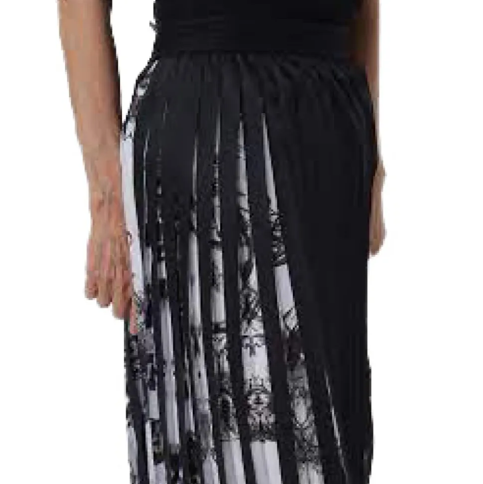 Watercolour Couture Pleated Midi Skirt