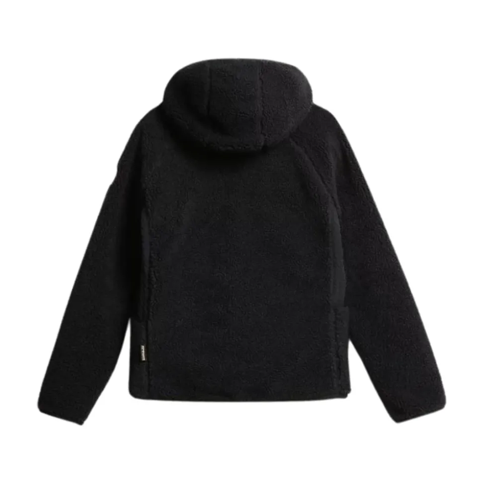 Yupik Sweat à Capuche et Zip en Polaire Noir