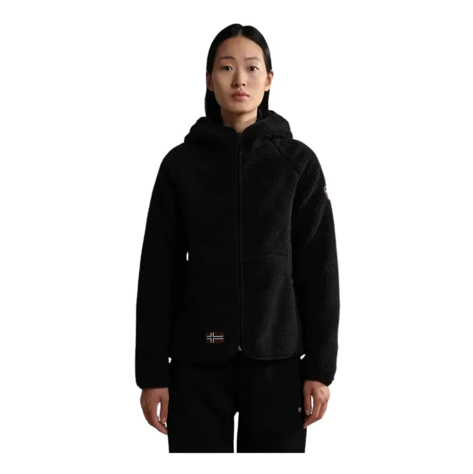 Yupik Sweat à Capuche et Zip en Polaire Noir
